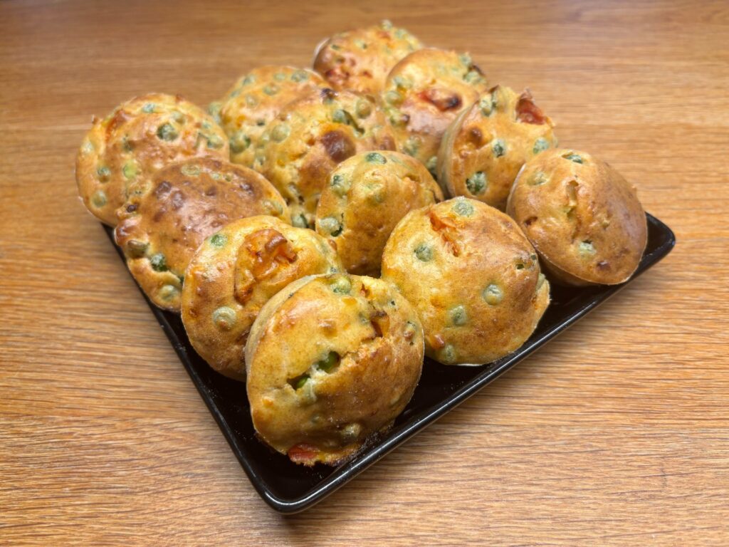 Muffins petits pois / tomates cerises
