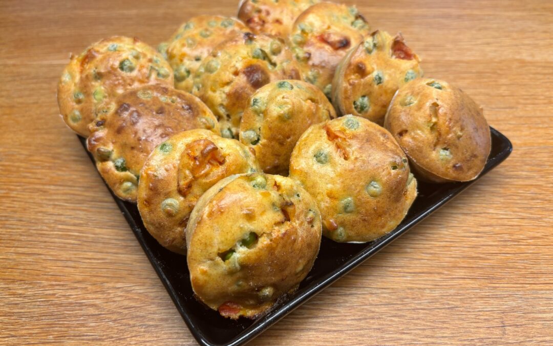 Muffins petits pois/tomates cerises