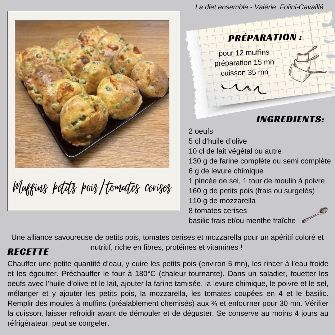 Muffins petits pois/tomates cerises