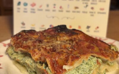 Lasagnes de courgettes, épinards et lieu noir