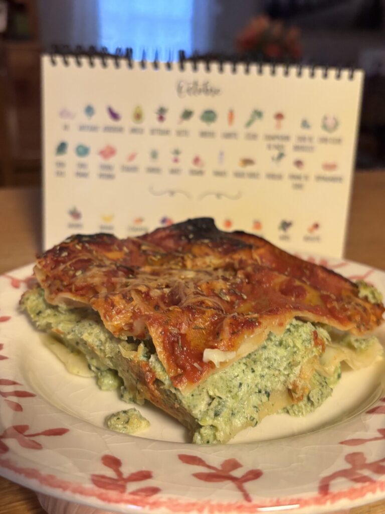 Lasagnes de courgettes, épinards et lieu noir