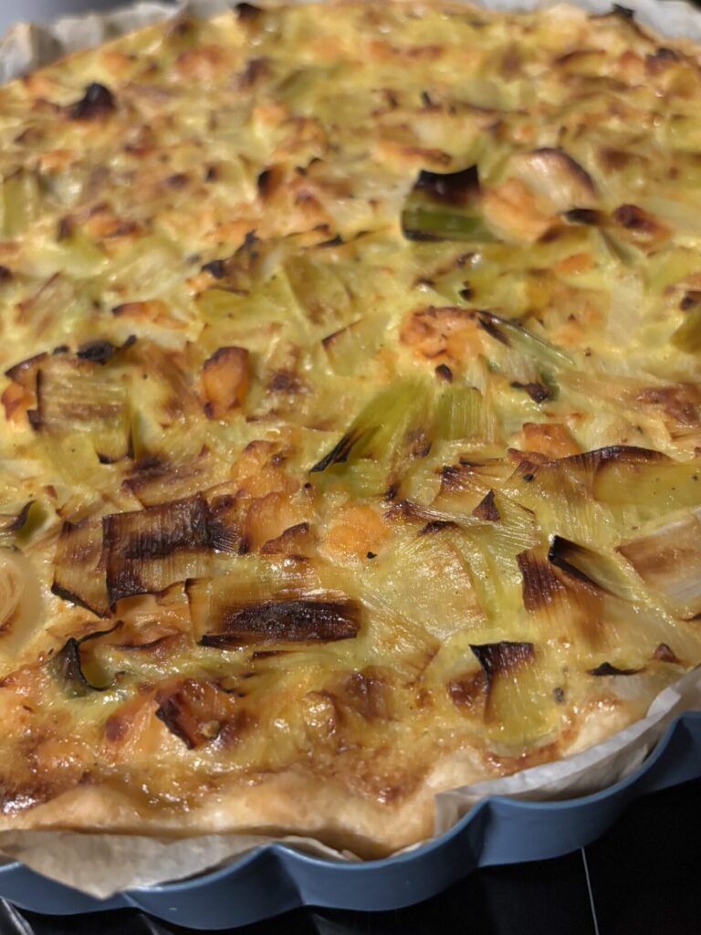Quiche saumon poireaux